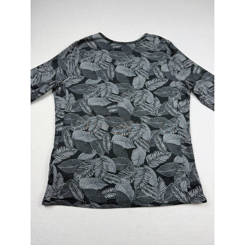 Hang Ten UPF 50+ Sun Protection Shirt Long Sleeve Black Womens M Tropical Print - Picture 2 of 10